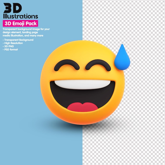 PSD iconos del paquete de emoji 3d alrededor de la representación 3d