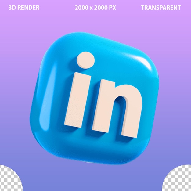 Iconos de redes sociales en 3D en un fondo transparente aislado