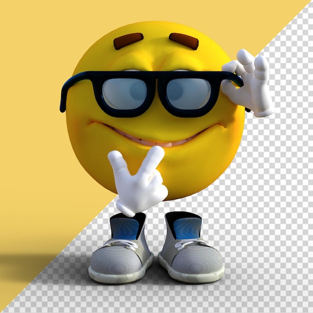 Iconos de redes sociales 3d sonrisa emoji personaje ilustración