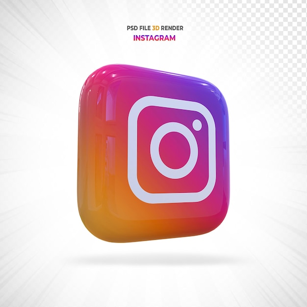 Iconos de redes sociales de instagram 3d