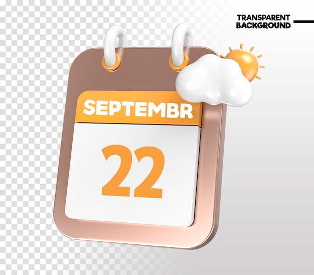 Iconos de representación 3d del calendario