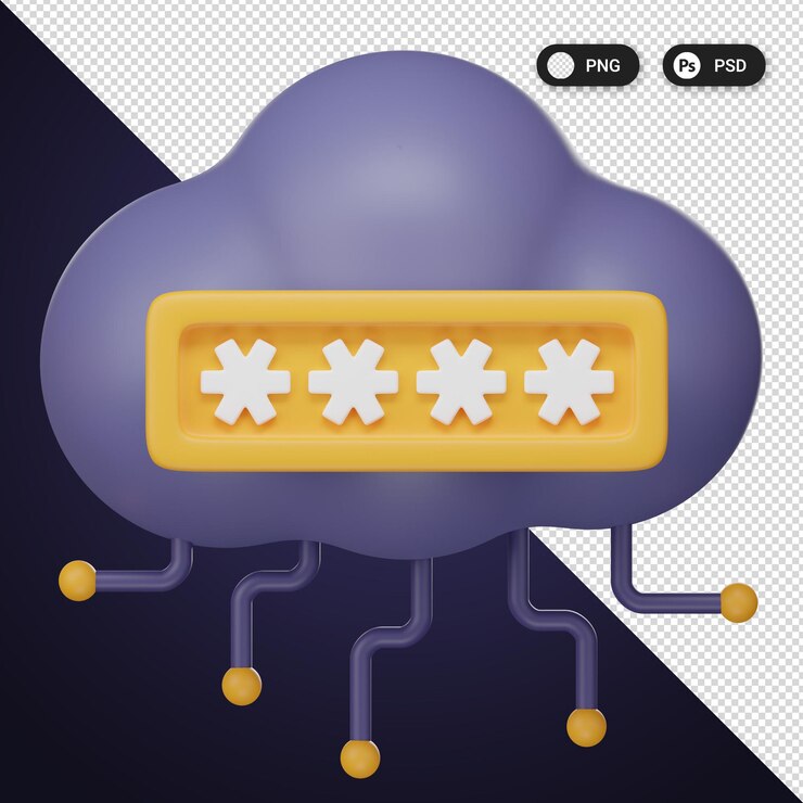 PSD iconos de seguridad cibernética set ux ui elementos de diseño web renderizado en 3d