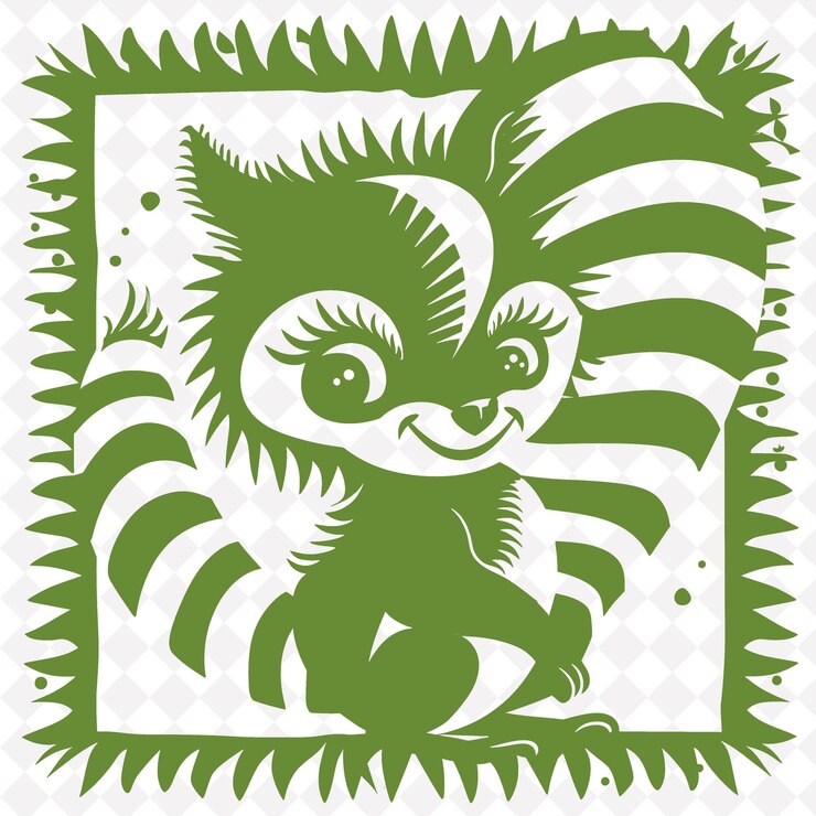 PSD iconos de skunk emblema a rayas con borde apestoso juguetón skunk w ilustración diseño artístico vectorial de animales