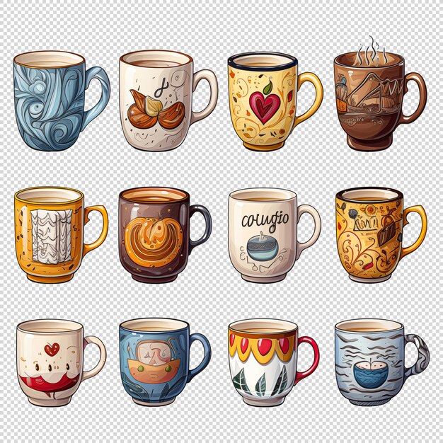 Iconos y tazas de café