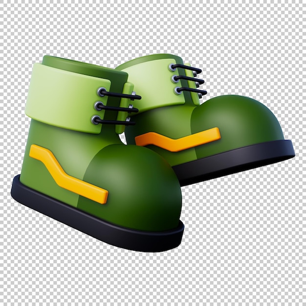 PSD iconos de zapatos de campamento en 3d