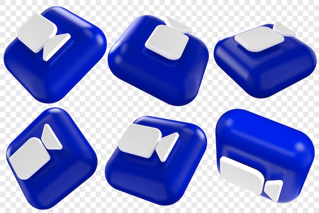 Iconos de zoom 3D en seis ángulos diferentes ilustraciones aisladas