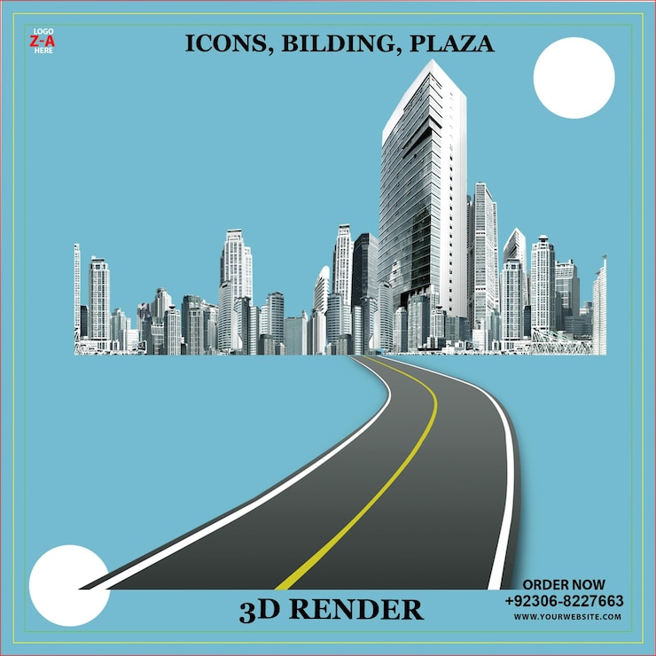 PSD icons bilding plaza (place du bâtiment des icônes)