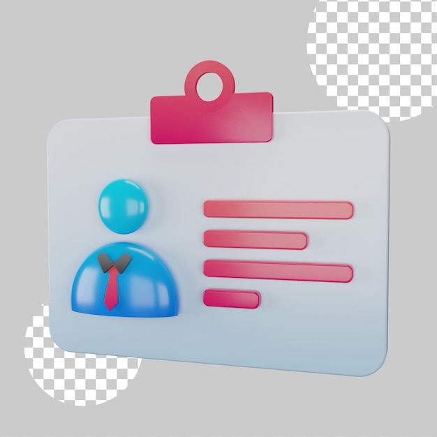 Id card concept 3d illustration