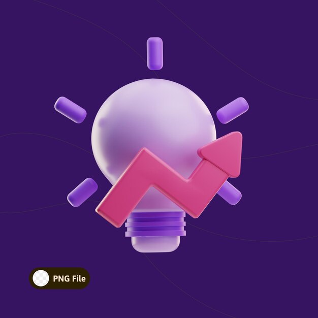 Idea creativa con la flecha de crecimiento