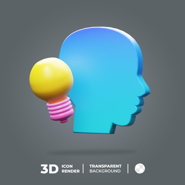 PSD idea de icono de cabeza 3d