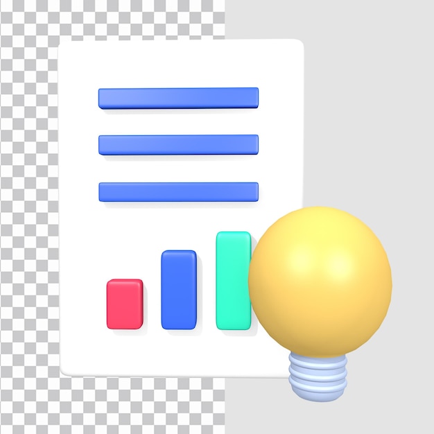 Idea de negocio documento icono 3d