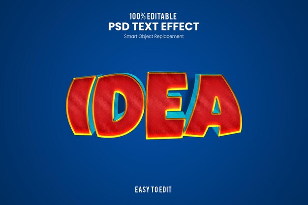 Idea smooth fun and bold cartoon efecto de texto en 3d