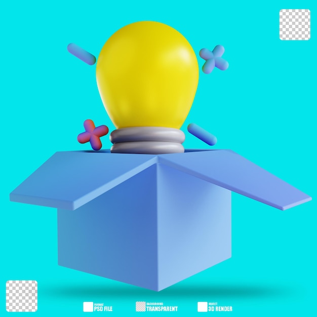 PSD idea sorpresa de ilustración 3d