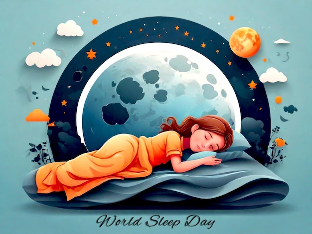 PSD idée de conception de la journée mondiale du sommeil