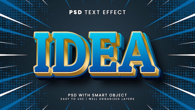 PSD idée effet de texte modifiable 3d avec solution et style de texte créatif