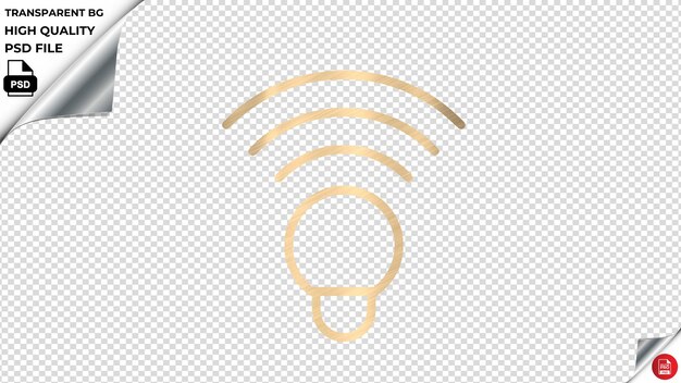 PSD idée de lampe wifi couleur bluetooth icône vectorielle or brillant couleur texturé psd transparent