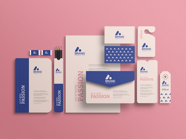 Identidad de marca de papelería maqueta