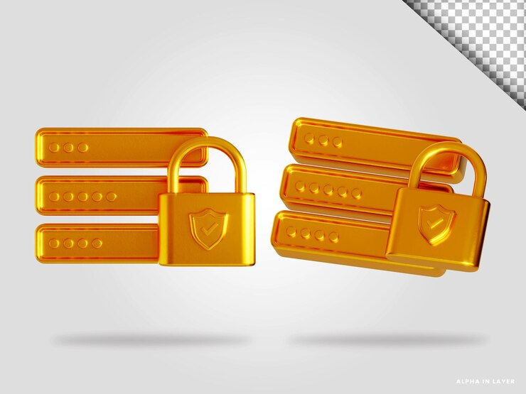 PSD identidade dourada 3d render ilustração isolada