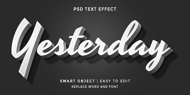 Ieri Effetto di testo in stile 3D modificabile