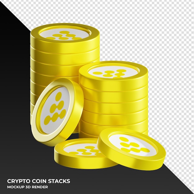iExec RLC La moneta RLC impila l'illustrazione di rendering 3D della criptovaluta