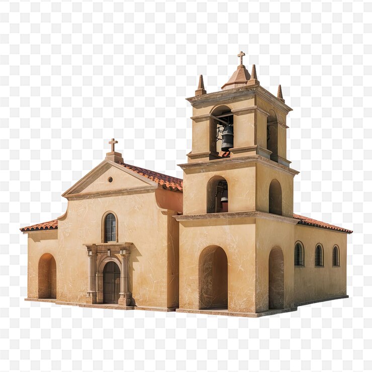 PSD una iglesia con un campanario en la cima