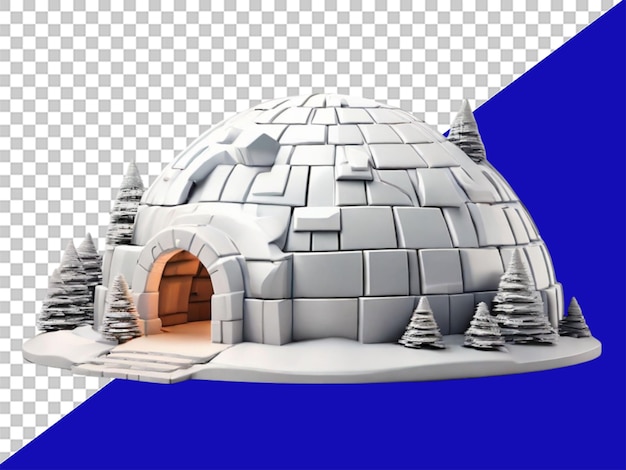 Igloo 3d Sur Fond Transparent