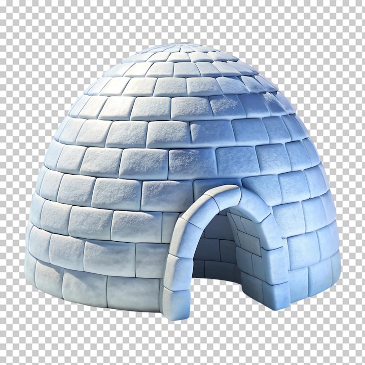 PSD igloo aislado sobre un fondo transparente
