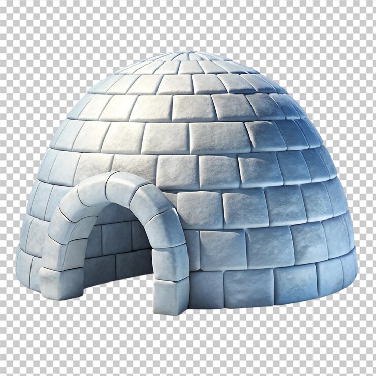 PSD igloo aislado sobre un fondo transparente