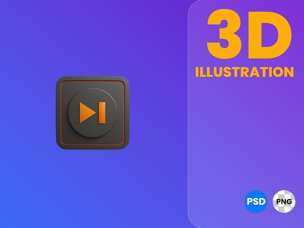 PSD ignorar renderização de ilustração 3d do botão