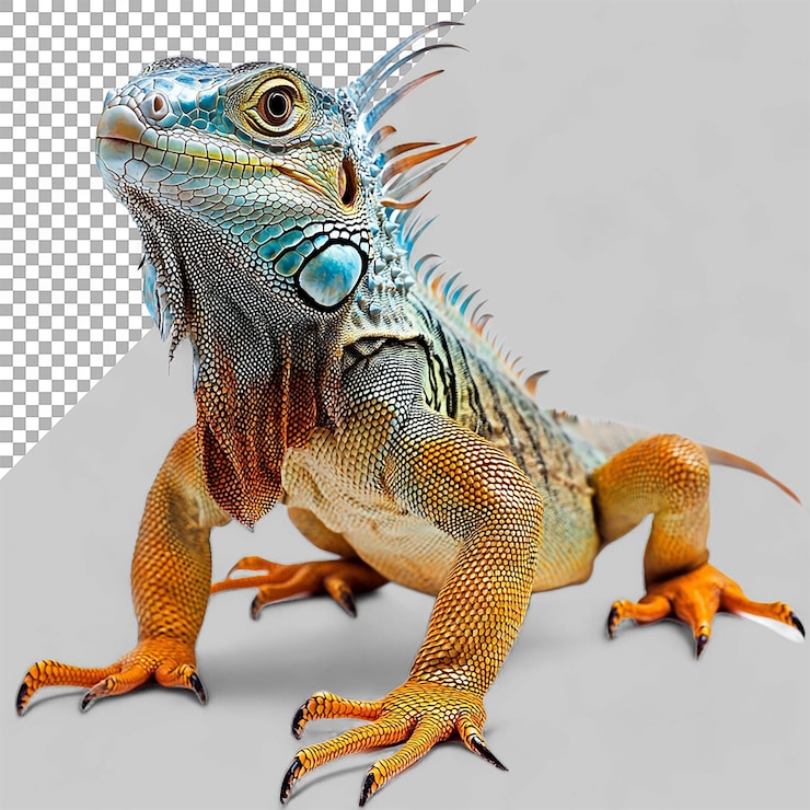 PSD iguana animal en un fondo transparente