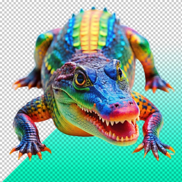 PSD iguana rey sobre un fondo transparente
