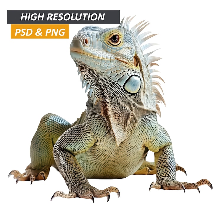 PSD iguana verde de perto