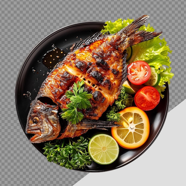 PSD ikan bakar png aislado en un fondo transparente.