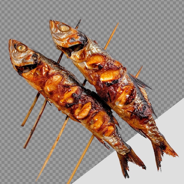 PSD ikan bakar png isolé sur un fond transparent.