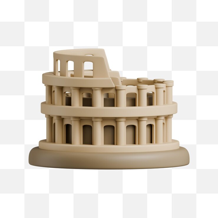 PSD ikon 3d colosseum romawi