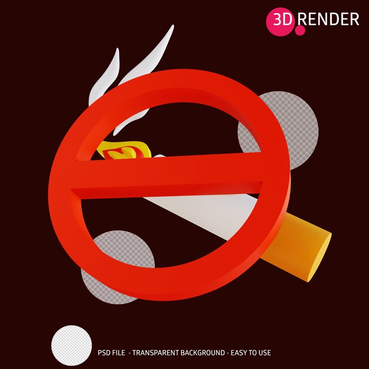 PSD ikon 3d dilarang merokok