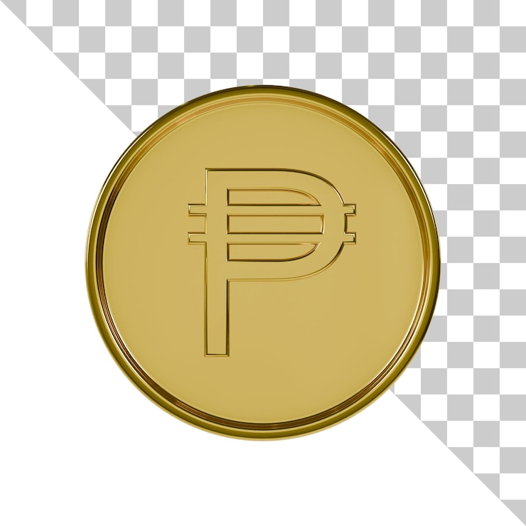 PSD ikon 3d koin emas peso