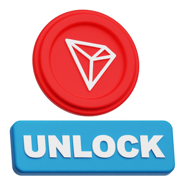 PSD ikon 3d koin kripto tron yang diisolasi dengan latar belakang putih