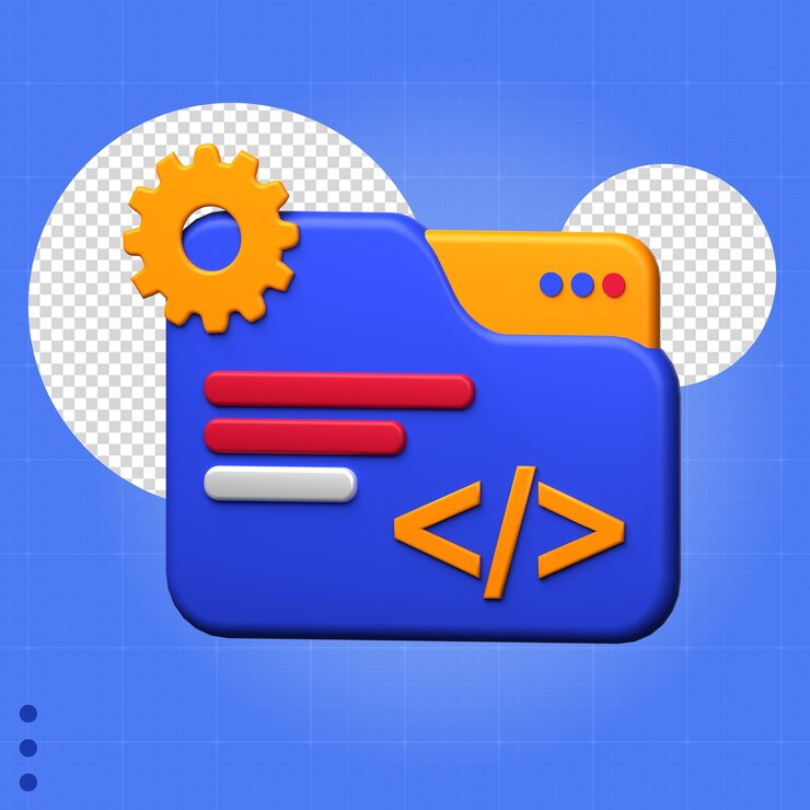 Ikon 3D objek programmer coding html