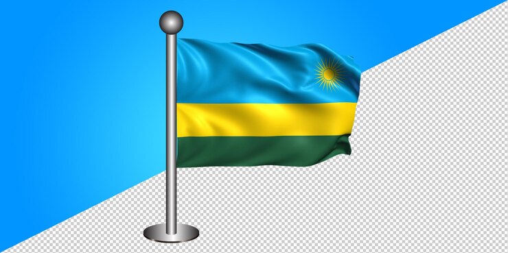 PSD ikon bendera rwanda 3d - lencana png - latar belakang transparan