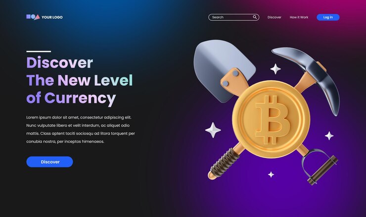 PSD ikon dan ilustrasi koin mata uang digital crypto 3d untuk ilustrasi web pemasaran digital