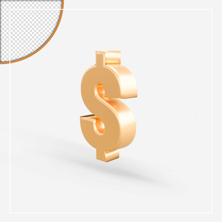 PSD ikon dolar 3d terisolasi