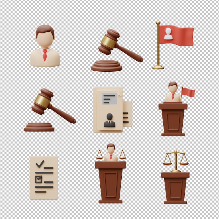 PSD ikon hukum dan keadilan 3d