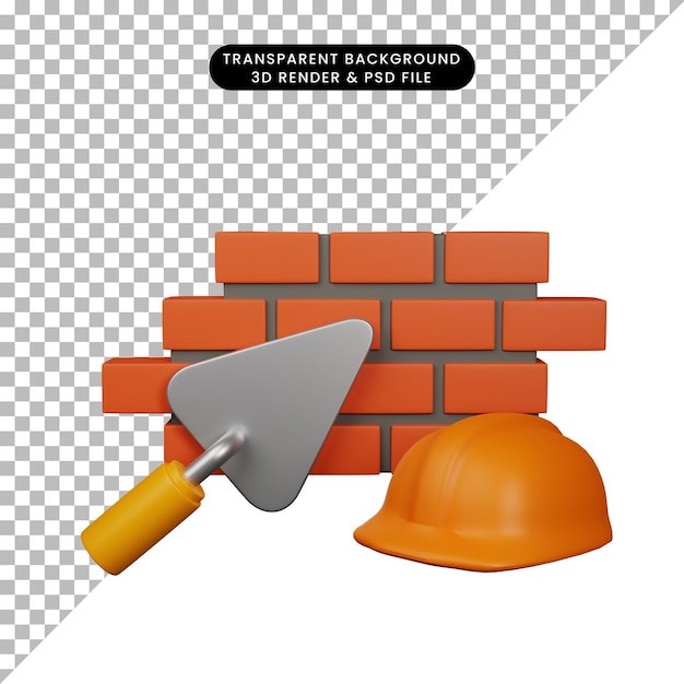Ikon ilustrasi 3D dari ikon pemeliharaan atau dalam perbaikan dalam render 3D