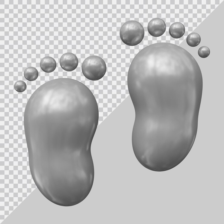 PSD ikon jejak kaki dengan gaya modern 3d