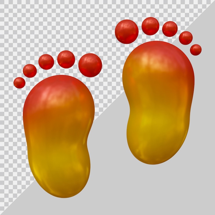 PSD ikon jejak kaki dengan gaya modern 3d