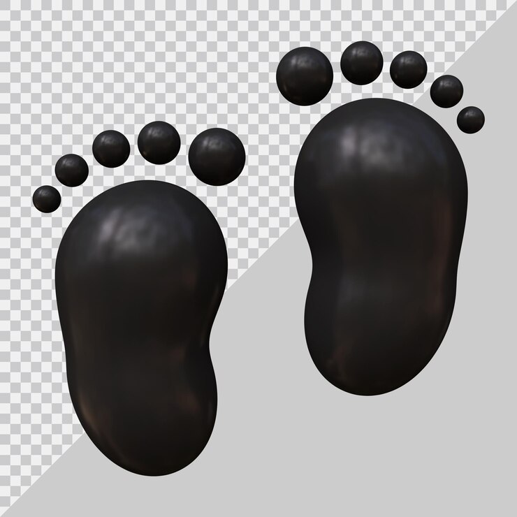 PSD ikon jejak kaki dengan gaya modern 3d