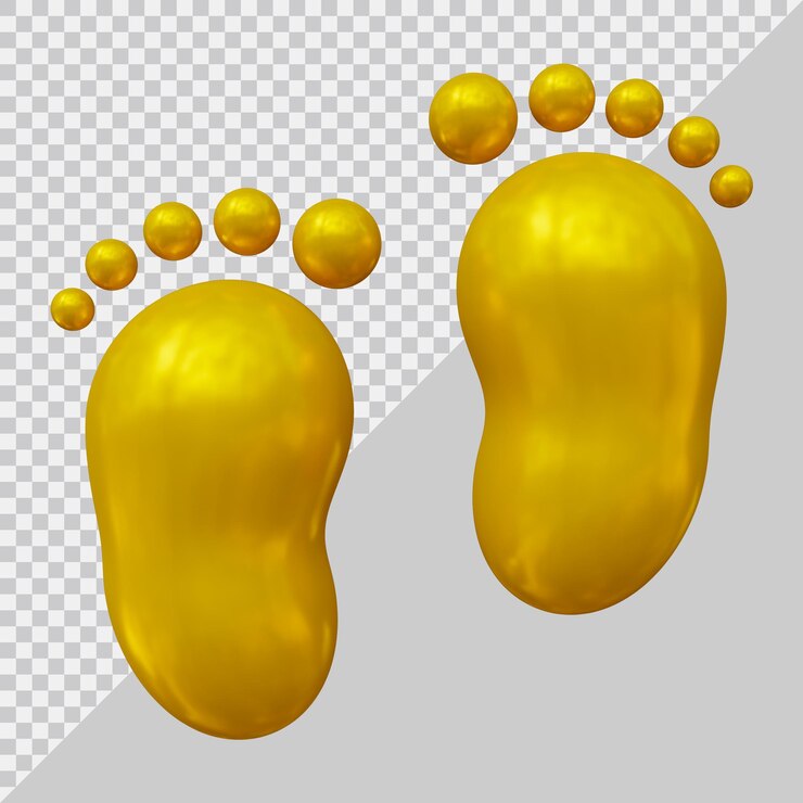 PSD ikon jejak kaki dengan gaya modern 3d