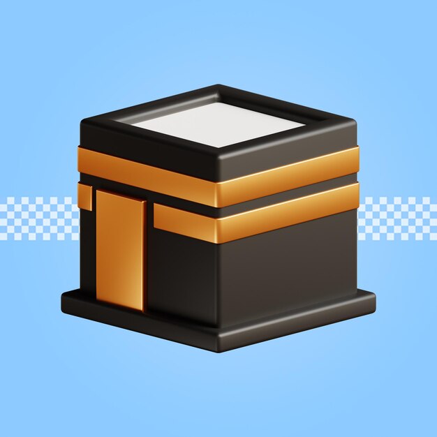 Ikon Ka'bah render 3D ilustrasi terisolasi psd Premium