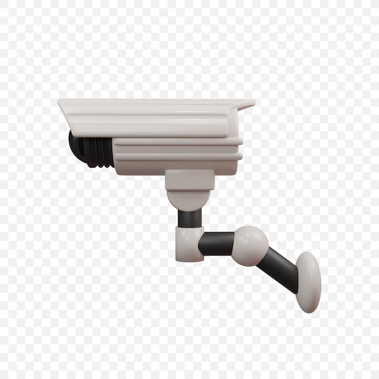 PSD ikon kamera cctv pengawas keamanan rumah, ilustrasi render 3d terisolasi
